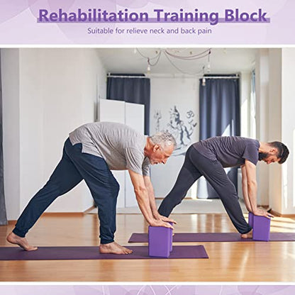 10 Pcs Yoga Blocks Eva Foam Blocks Supportive Yoga Brick Soft Non Slip Gymnastic Blocks Lightweight Dance Blocks for Stretching Accessories for Women, Pilates, Meditation (Purple)