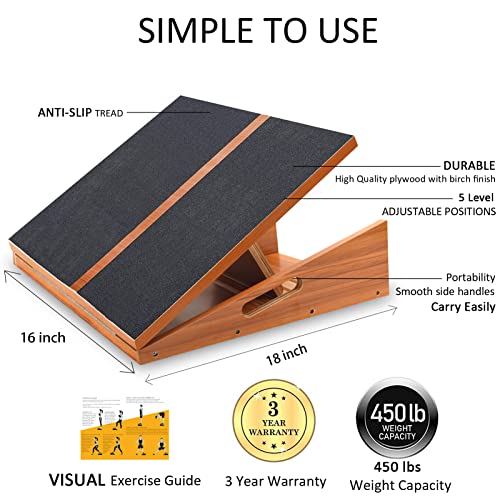 Professional Slant Board, Adjustable Incline Board and Calf Stretcher, Slant Board for Calf Stretching, Calf Stretch Board - color: Extra Large Slant Board