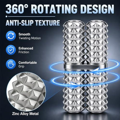 Handheld Fidget Toy, Metal Hand Roller Thumb-Press Massage Style Pain for Adult Relieve Stress Anxiety Tension, Office Travel Classroom, Novelty Gifts for Friends - Sliver - color: Silver