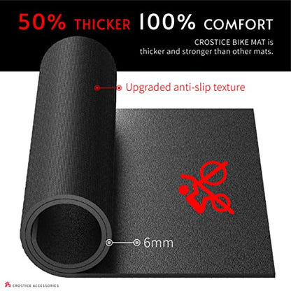 Bike Trainer Mat Compatible with Peloton Bike, for Treadmill & Row, THK 6mm, Under Mat Protect Hardwood Floor Carpet, Trainer Accessory for Indoor Stationary Exercise Bicycle - size: 24x48", style: Logo Style