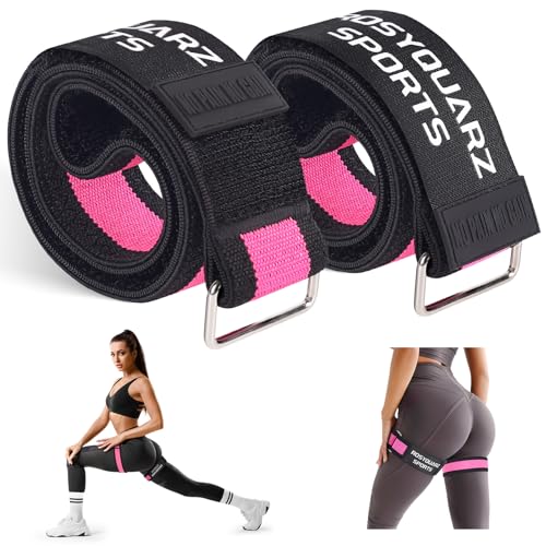 Booty Bands for Working Out, Blood Flow Restriction Bands for Women/Men, Adjustable Velcro Occlusion Resistance Bands BFR Training Bands for Glutes & Hip Building 2 Pack - color: Pink Pro