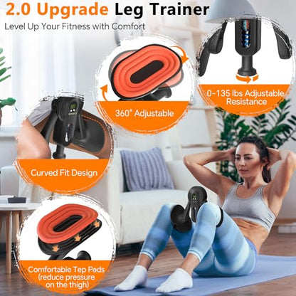 Pelvic Floor Exercise Devices, Thigh Master Kegel Exerciser 90/135lb Adjustable Pelvic Floor Muscle Trainer with Digital Counter, Resistance Band Straps for Women Men Shaping Home Gym