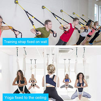 2pcs Battle Rope Anchor Wall Mount for Suspension Straps, Yoga Swing Ceiling Mount Brackets for Gymnastic Rings,Olympic Rings,Hammock,Resistance Band, X-Mount Ceiling Hooks