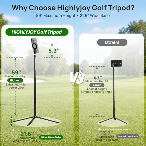 Golf Tripod for Swing Recording & Analysis, 59" Extra-Height