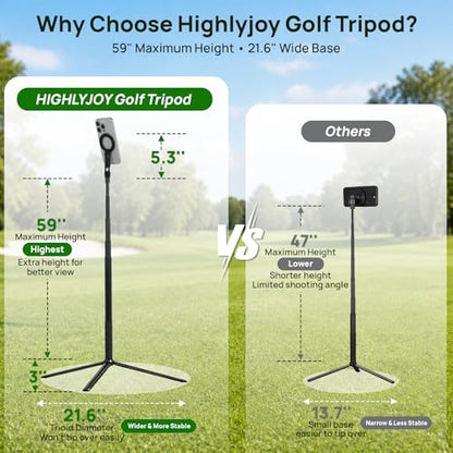 Golf Tripod for Swing Recording & Analysis, 59" Extra-Height