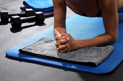 Yoga Towel - Infused with Activated Charcoal to Detoxify and Sweat - Made with Eco-Friendly Aqua-Cotton Yarn - Biodegradable and Sustainable - All Ages - color: Eco Sweat Charcoal Workout Towel