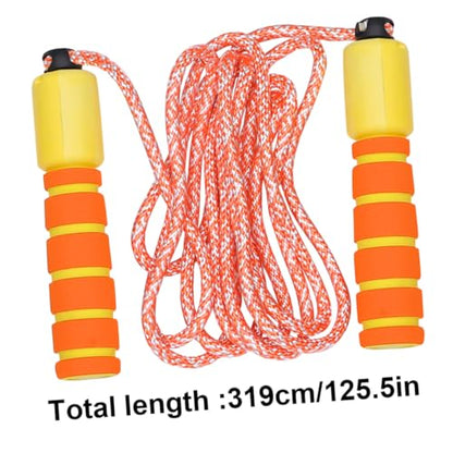 LIOOBO 2pcs Counting Jump Rope for Electronic Cotton Skipping Rope with Digital Counter for Workout and Exercise Games Red-yellow Orange-yellow
