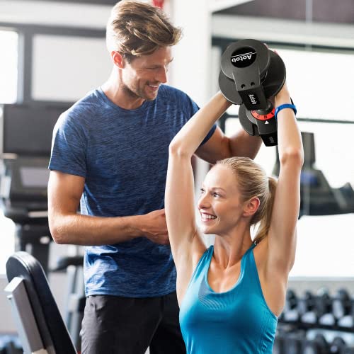 AOTOB Adjustable Dumbbell Set 25/55 Lbs (Pair) Set of 2 - color: 25lbs Black-Pair-Prime