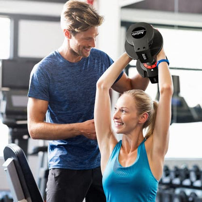 AOTOB Adjustable Dumbbell Set 25/55 Lbs (Pair) Set of 2 - color: 25lbs Black-Pair-Prime