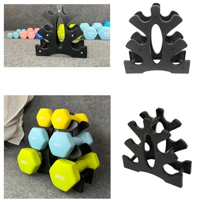 Neoprene Dumbbell Rack Hand Weights Bracket Display Storage Stand Organizer Lightweight Plastic Assemble 6 Position Holder for Hand Weight Dumbbells 1LB-15LBS Gym Fitness