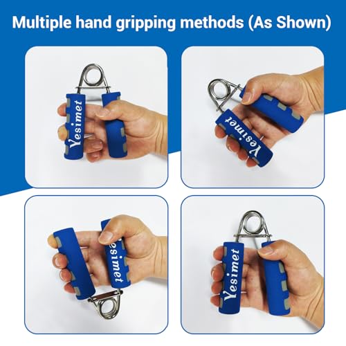 Hand Grip Strengthener Set, 2 Pack Hand Gripper, Finger Trainer, Forearm exerciser - Soft Foam Hand Exerciser for Quickly Increasing Wrist Forearm and Finger Strength (Blue)