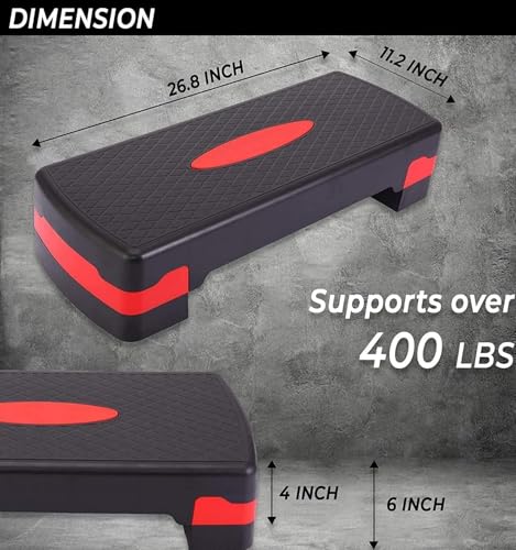 High Adjustment Fitness Stepper, Multi Level Adjustable Aerobic Stepper for Cardio