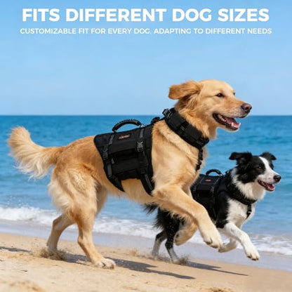 Weighted Dog Vest for Medium and Large Dogs, Adjustable Dog Weight Vest with Weighted Collar, 4 Removable Weight Blocks for Exercise, Walking, Strength Training & Conditioning（L）