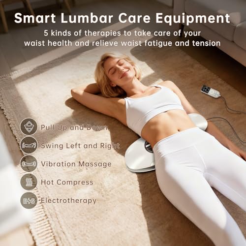 Zenopax 5-in-1 Electric Lumbar Traction Device, Lower Back Decompression - color: Warm Beige