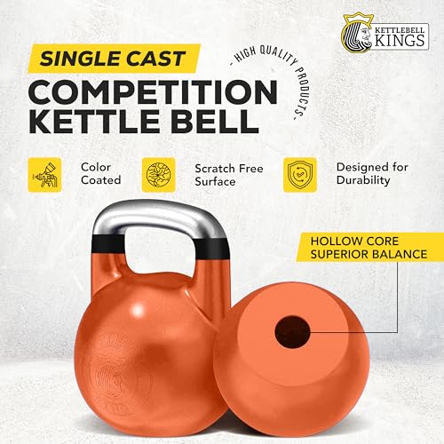 Kettlebell Kings Competition Kettlebells Weight - 33mm handle - 30 KG - Hand weights Workout Gym Equipment and Strength training sets for Women and Men - Weights set for Home Gym