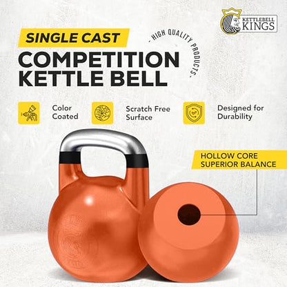 Kettlebell Kings Competition Kettlebells Weight - 33mm handle - 30 KG - Hand weights Workout Gym Equipment and Strength training sets for Women and Men - Weights set for Home Gym