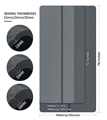 nuveti Large Exercise Mat - 15mm/20mm/30mm Thick Yoga Mat | Workout Mat for Fitness, Yoga, Pilates, Stretching & Floor Exercises for Women & Men with Free Carrying Bag