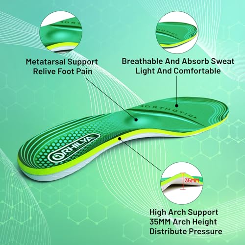 220lbs+ Metatarsal Insole Arch Support Plantar Fasciitis Relief - color: Yunshan Green, size: MEN (5-5 1/2)|WOMEN (7-7 1/2)--240MM