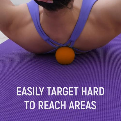 Massage Lacrosse Balls for Deep Tissue Relief - Trigger Point Therapy Ball Set for Plantar Fasciitis, Myofascial Release for Back, Shoulder, Foot - Massage Ball Roller - 2 Pack (Blue/Orange)