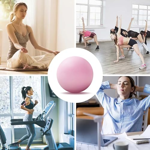 WOVTE Massage Lacrosse Ball for Sore Muscles, Shoulders, Neck, Back, Foot, Body, Deep Tissue, Trigger Point, Muscle Knots, Yoga and Myofascial Release (Pink) - color: Pink