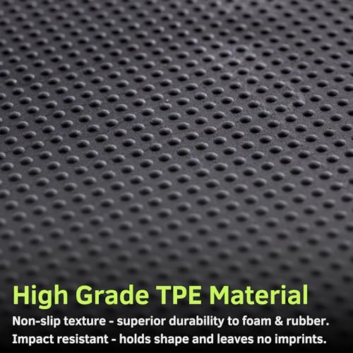 Performance Series Interlocking Floor Tiles - Durable ½ in TPE (Rubber Like, NOT Foam, no Odor) - Gym Flooring for Weights & Heavy Equipment - Black, 15 SqFt (6 Pack) - Made in USA