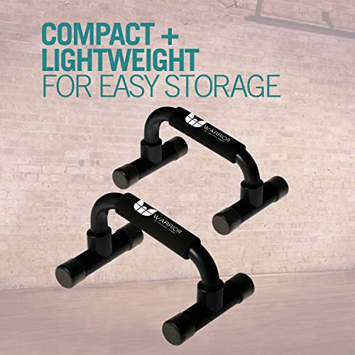 Warrior Pushup Bars - Upper Body Core and Chest Strength Fitness Training Stands - Angled with Comfort Grips and Stable Base for Home, Gym or Travel