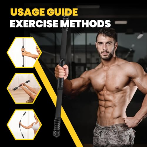 Ann Katy Upgraded Elastic Fitness Bar,Physical Therapy Equipment for Exercise Vibration Training,Fat Buring Workout for Yoga Pilates Sports,Abdominal Muscles Strength Exercises in Home Gym