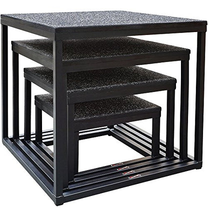 Meister Elite Steel Plyo Jump Boxes for Professional Gyms - Deluxe Set & Individual 12", 18", 24", 30"