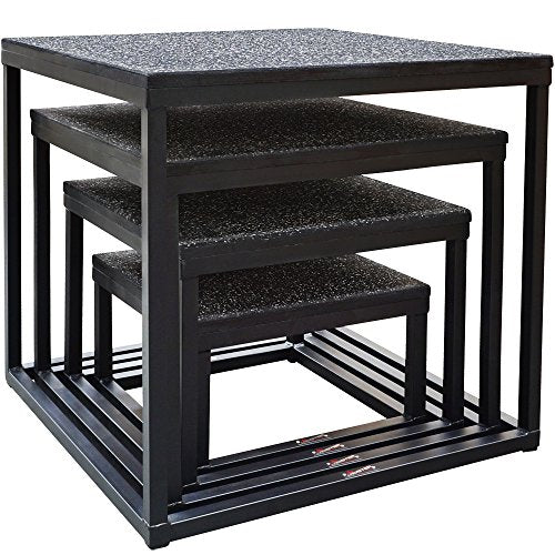 Meister Elite Steel Plyo Jump Boxes for Professional Gyms - Deluxe Set & Individual 12", 18", 24", 30"