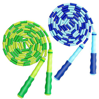 Jump Rope for Kids Girls and Boys, Soft Beaded Jump Ropes, Adjustable Skipping Rope, Tangle-Free Segmented Rope for Kid and Women Men Adults Exercise, Keeping Fit, Training - 9.2Ft