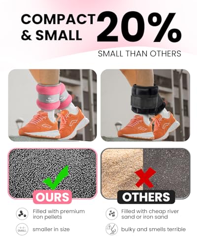 Ankle Weights, 1/2/3/4/6/8/10 LB 1 Pair Wrist Leg Arm Weight for Women, Men - color: Pink, size: 4 lbs x2