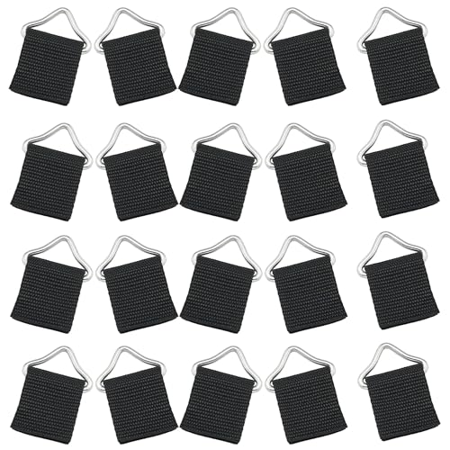 20 Pack Trampoline Triangles Buckle Replacement Stainless Steel Triangle Ring with Sewing Straps Connector for Outdoor Trampoline Springs Indoor Fitness Rebounder Trampoline Mat Round Frame