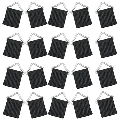 20 Pack Trampoline Triangles Buckle Replacement Stainless Steel Triangle Ring with Sewing Straps Connector for Outdoor Trampoline Springs Indoor Fitness Rebounder Trampoline Mat Round Frame