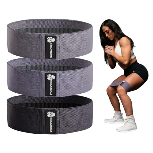 Hip Bands for Booty Workouts | Non Slip Fabric Band Set with 3 Levels - Resistance Bands for Legs & Hip - for Men & Women
