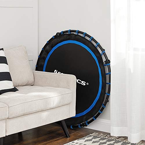 SONGMICS 40 Inches Mini Fitness Trampoline, Fitness Rebounder with Adjustable Handrail, Foldable Trampoline for At-Home Workout, Max. Load 264.6 lb