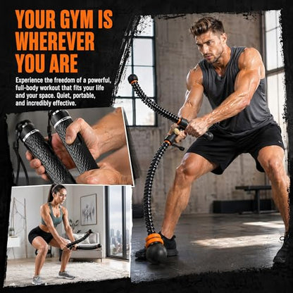 Ropeless Battle Ropes - Quiet Silicone End Caps Speed Rope, Adjustable 2-5LBS Resistance Training, Portable Home Gym Equipment for Cardio Boxing Workout (No Floor Noise, Apartment Friendly)