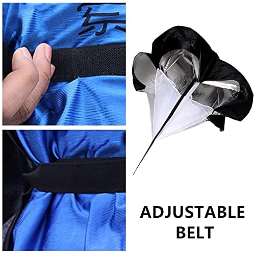 Resistance Parachute Running Speed Training, 57 in Speed Chute with Carry Bag,Resistance Running Parachute for Football Training Kids/Adults(Color:Black) - color: Black