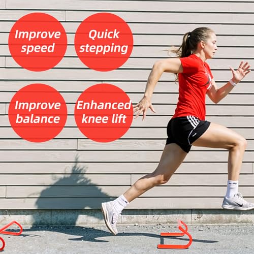 Lemecima 6 Pack Agility Speed Training Hurdles- 6" Detachable Agility Training Hurdles- Sports Practice Equipment for Athletes, Soccer, Basketball