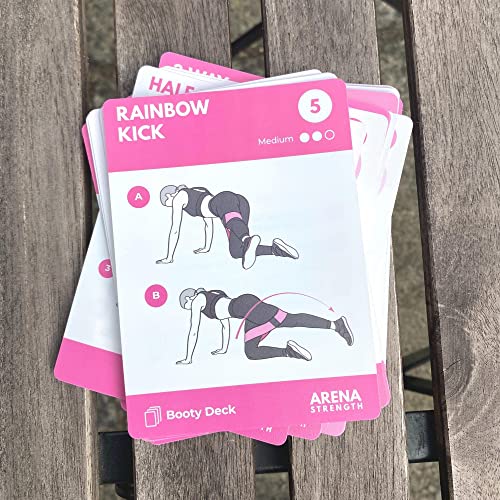 Workout Cards - Instructional Fitness Deck for Booty Band Workouts, Beginner Fitness Guide for Resistance Band Training Exercises at Home. Includes Workout Routines.