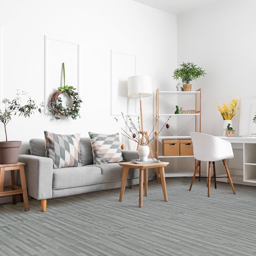 Sorbus 120 Sq. Ft. Wood Grain Floor Tiles Foam Mat EVA Interlocking Mats Tile 3/8-Inch Thick Flooring Wood Puzzle Exercise Mats w/Borders - Home Playroom Basement, Apartment, Trade Show, Baby, Dance