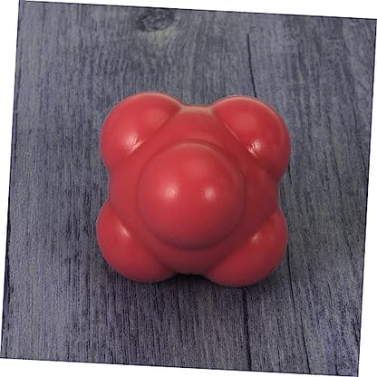 BESPORTBLE Red Hexagonal Reaction Ball for Agility Training Medium Difficulty Silicone Ball for Hand Eye Coordination Reflex Improvement and Speed Development in Sports