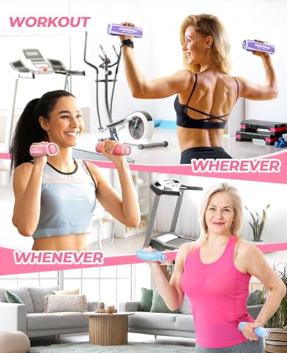AboveGenius Hand Weights for Women Men, 6pc Soft Dumbbell Set (1lb 2lb 3lb 4lb) Walking Weights with Hand Straps, Comfortable Iron Sand Filled Dumbbells for At Home Workout, Running, Yoga, Pilates, Physical Therapy, 12lbs/18lbs Total