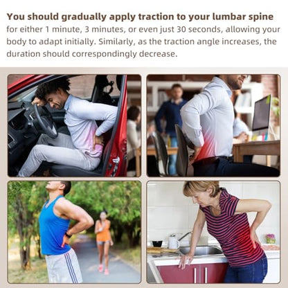 Electric Lumbar Traction Device, Multifunctional Back Traction Device with Dynamic Airbag Traction, 20-Level Electrotherapy, 3-Level Vibration Massage and Thermal Therapy from 113 to 131℉