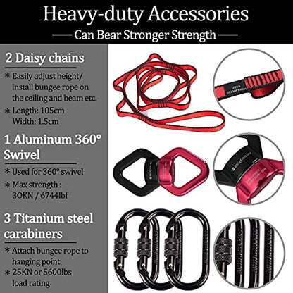 Heavy Bungee Resistance Band Set Gravity Yoga Bungee Cord Resistance Belt Set 4D Bungee Dance Rope Workout Fitness Home Gym Professional Training Equipment - size: WEIGHT CLASS-1: 50KG