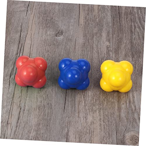 LIOOBO Red Reaction Ball for Baseball Agility Training Medium Difficulty Six Sided Silicone Trainer for Hand Eye Coordination Reflex Improvement and Multi Sport Skill Development