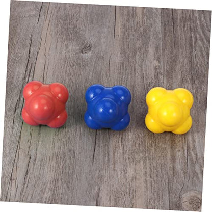 LIOOBO Red Reaction Ball for Baseball Agility Training Medium Difficulty Six Sided Silicone Trainer for Hand Eye Coordination Reflex Improvement and Multi Sport Skill Development