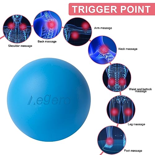 Massage Lacrosse Balls for Myofascial Release,Yoga Deep Tissue Massage,Trigger Point Therapy and Foot Plantar Fasciitis,Muscle Soreness Massager Ball (2Pack, Blue) - color: Blue