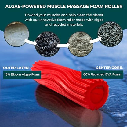 Oceanfoam Ripple Roller - Small Foam Roller for Physical Therapy (Red) - color: Red