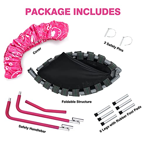 Giantex 36-Inch Mini Trampoline for Kids, ASTM Approved Foldable Rebounder Trampoline with Foamed Handle, Max Loaded 330 lbs, Indoor Safety Padded Fitness Trampoline