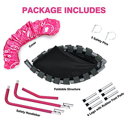 Giantex 36-Inch Mini Trampoline for Kids, ASTM Approved Foldable Rebounder Trampoline with Foamed Handle, Max Loaded 330 lbs, Indoor Safety Padded Fitness Trampoline